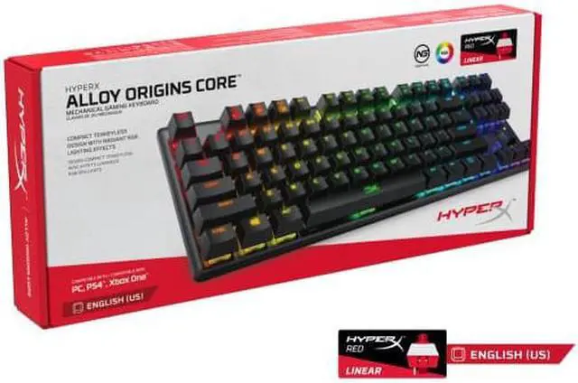 Alt view image 18 of 20 - HyperX 4P5P3AA Alloy Origins Core Mechanical Gaming Keyboard