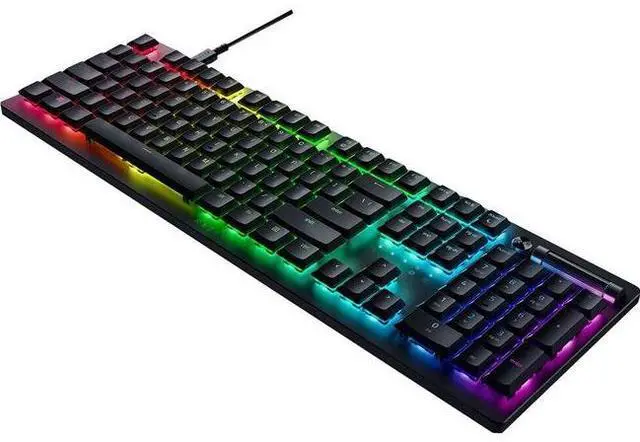 Alt view image 13 of 15 - Razer DeathStalker V2 Gaming Keyboard: Low-Profile Keys - Linear Red Optical Switches - Ultra-Durable Coated Keycaps - Durable Aluminum Top Plate - Multi-Function Roller and Media Button - Chroma RGB