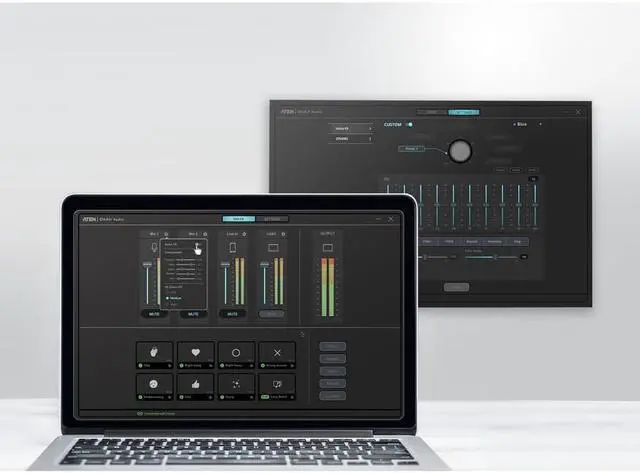 Alt view image 6 of 10 - ATEN UC8000 Podcast AI Audio Mixer MicLIVE 6-CH