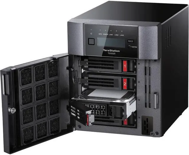 Alt view image 5 of 9 - BUFFALO TeraStation TS5420DN4804 4-Bay NAS 48TB (4x12TB) with NAS-Grade Hard Drives Included Desktop Network Attached Storage
