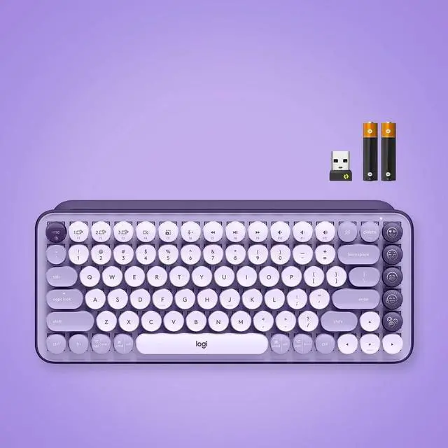 Alt view image 3 of 16 - Logitech POP Keys Wireless Mechanical Tenkeyless Keyboard Cosmos 920011233