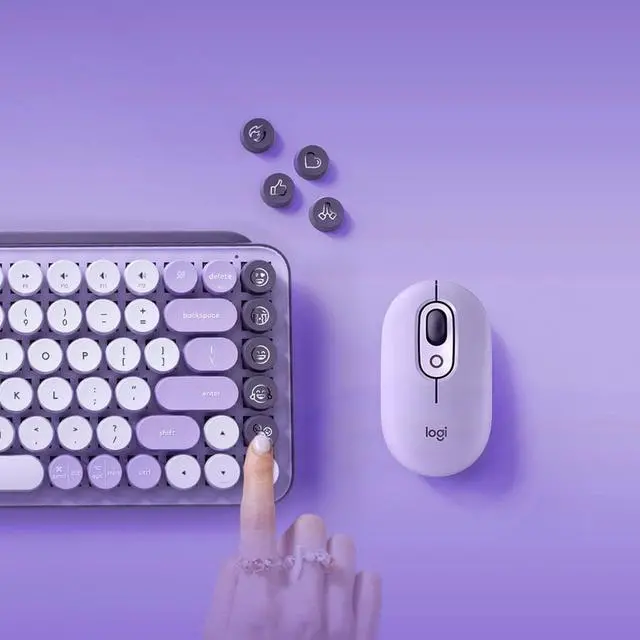 Alt view image 7 of 16 - Logitech POP Keys Wireless Mechanical Tenkeyless Keyboard Cosmos 920011233