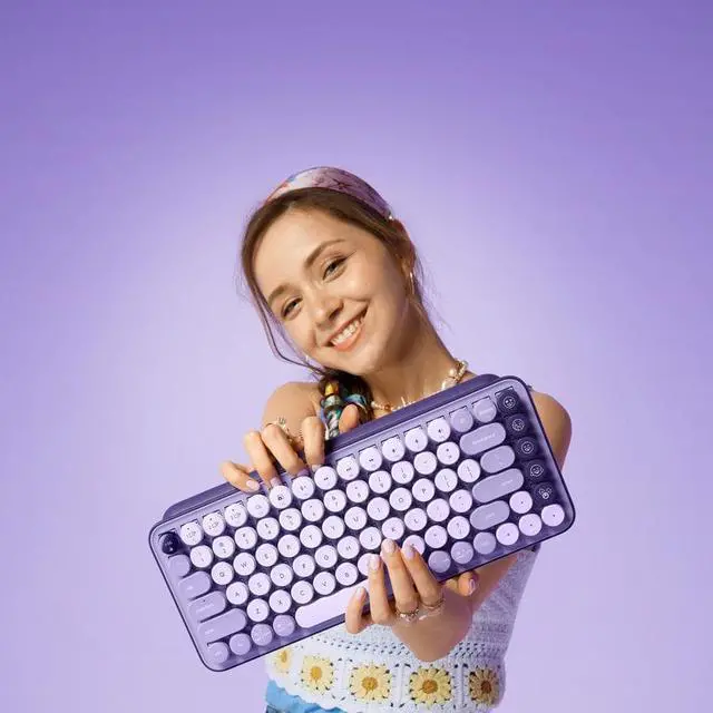 Alt view image 8 of 16 - Logitech POP Keys Wireless Mechanical Tenkeyless Keyboard Cosmos 920011233