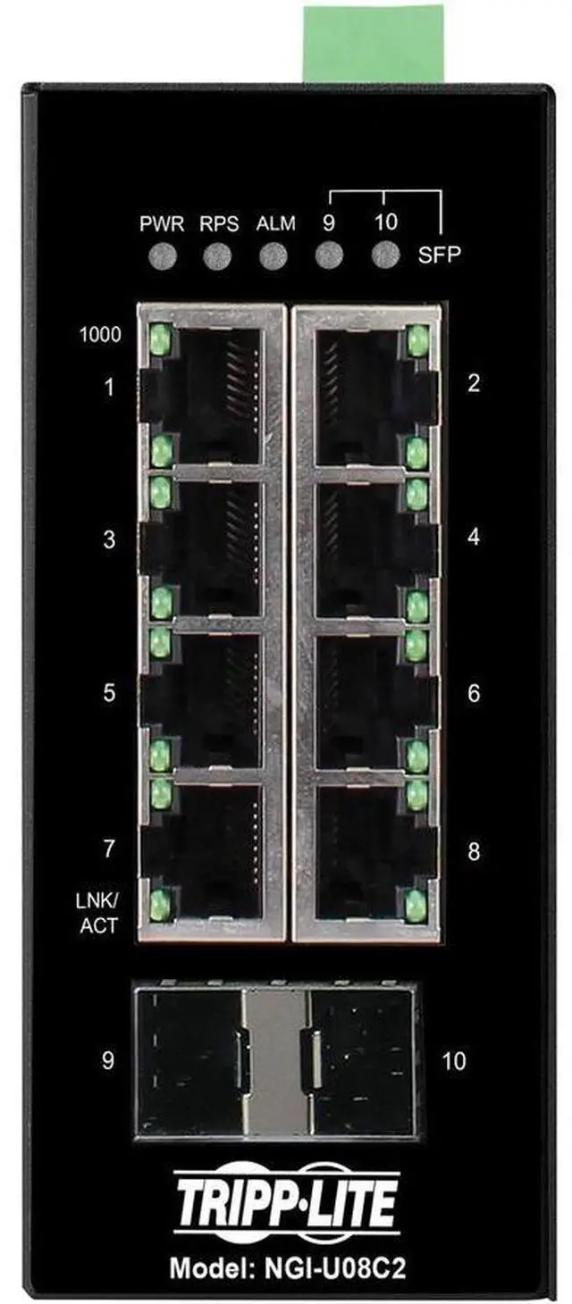 Alt view image 12 of 20 - Tripp Lite Ethernet Switch Unmanaged 8Port Industrial DIN Mount NGIU08C2