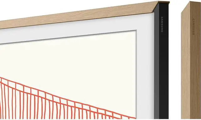 Alt view image 12 of 16 - Samsung Customizable Bezel for Samsung The Frame 43" (Modern Teak)