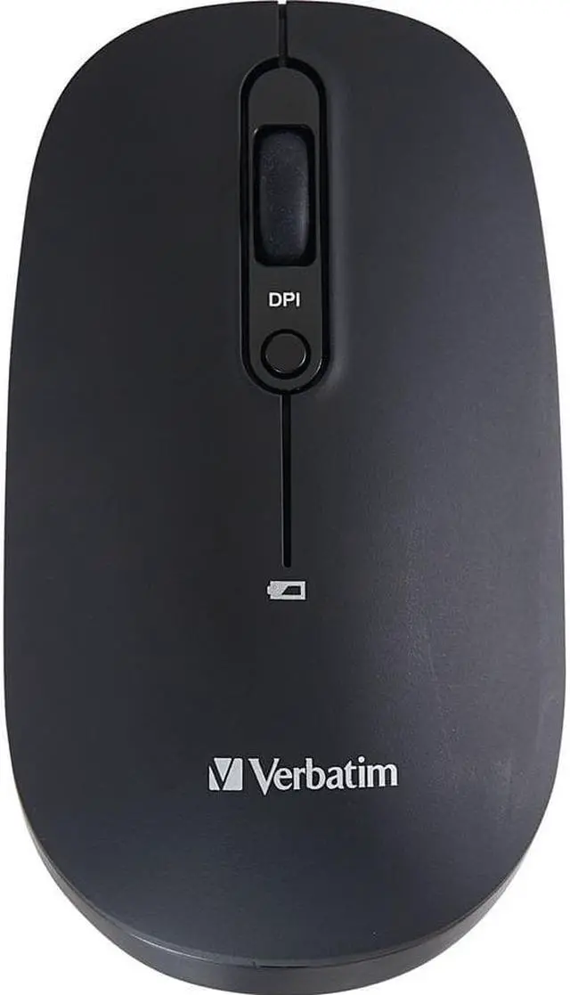 Alt view image 4 of 9 - Verbatim Multi-Device Wireless Rechargeable Optical Mouse - Black - Optical - Wireless - Bluetooth/Radio Frequency - 2.40 GHz - Yes - Black - USB