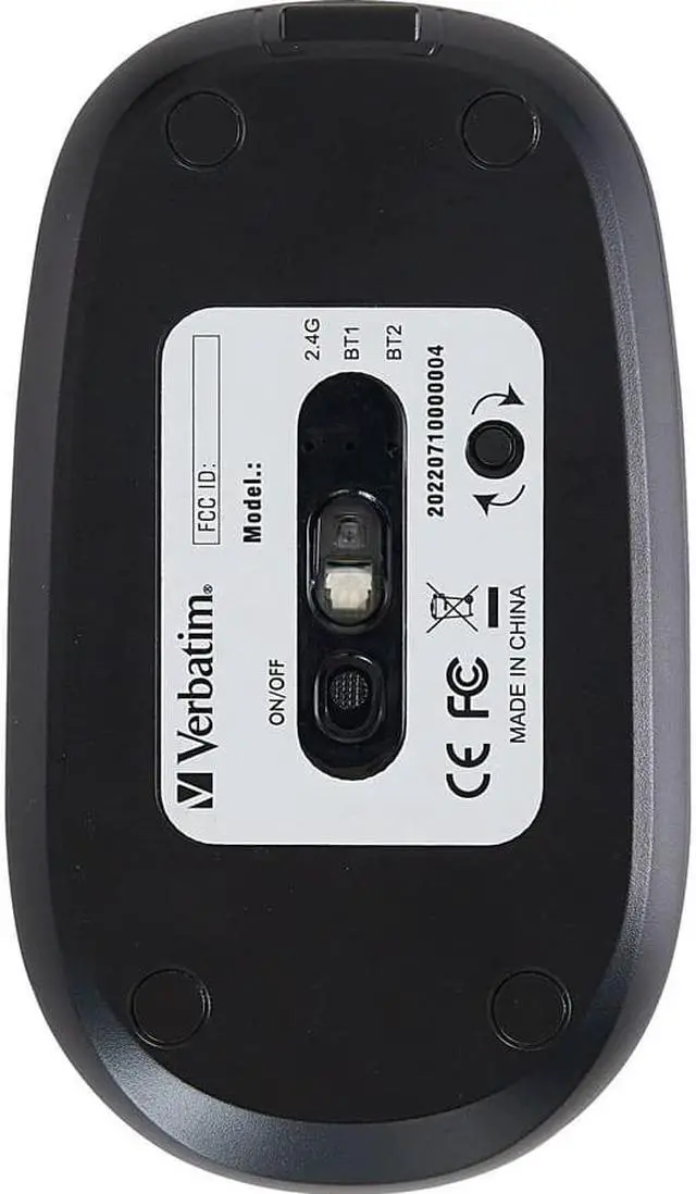 Alt view image 7 of 9 - Verbatim Multi-Device Wireless Rechargeable Optical Mouse - Black - Optical - Wireless - Bluetooth/Radio Frequency - 2.40 GHz - Yes - Black - USB