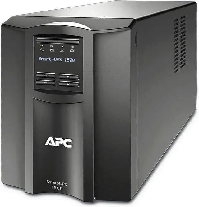 Main image of APC by Schneider Electric Smart-UPS 1500VA Tower UPS - Tower - AVR - 3 Hour Recharge - 6.50 Minute Stand-by - 120 V AC Input - 120 V AC Output - Sine Wave - USB - LCD Display - 8 x NEMA 5-15R