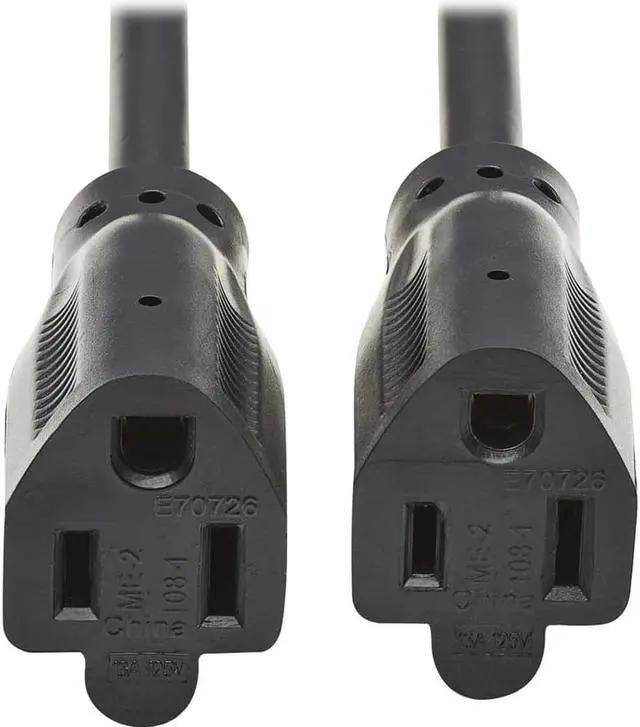 Alt view image 2 of 8 - Tripp Lite Power Cord Y Splitter, C14 to 2x NEMA 5-15R - 13A, 125V, 16 AWG, 18 in. (46 cm), Black Splitter Cord - For Computer, PDU, Printer, Scanner, Server, UPS - 125 V AC13 A - Black - 1.50 ft Cord