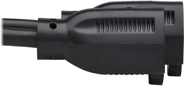 Alt view image 4 of 8 - Tripp Lite Power Cord Y Splitter, C14 to 2x NEMA 5-15R - 13A, 125V, 16 AWG, 18 in. (46 cm), Black Splitter Cord - For Computer, PDU, Printer, Scanner, Server, UPS - 125 V AC13 A - Black - 1.50 ft Cord