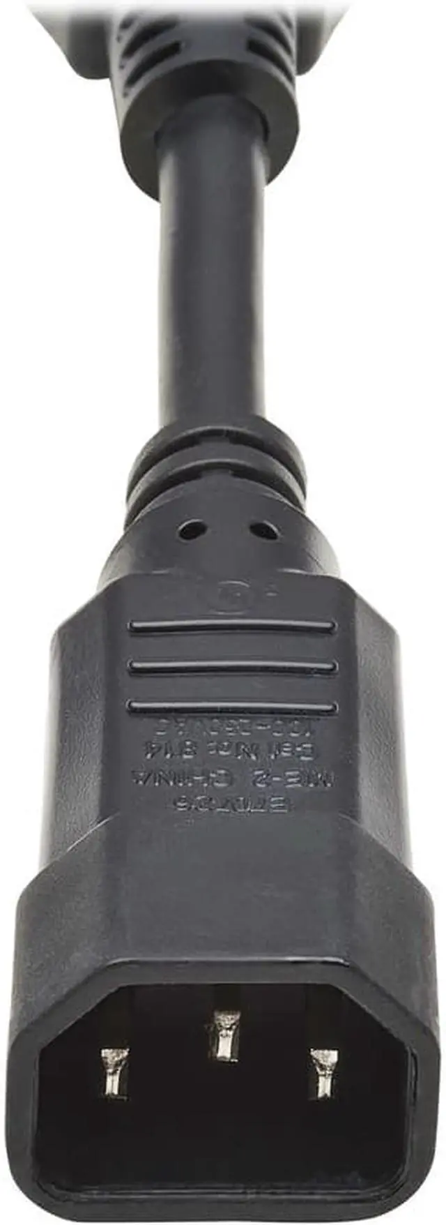 Alt view image 6 of 8 - Tripp Lite Power Cord Y Splitter, C14 to 2x NEMA 5-15R - 13A, 125V, 16 AWG, 18 in. (46 cm), Black Splitter Cord - For Computer, PDU, Printer, Scanner, Server, UPS - 125 V AC13 A - Black - 1.50 ft Cord