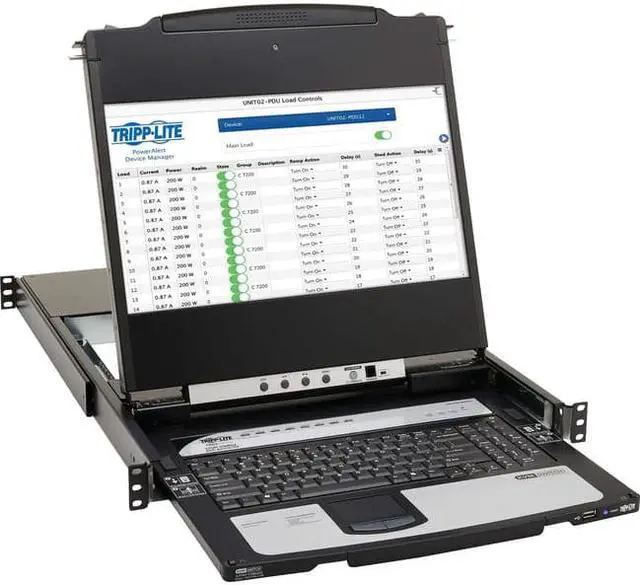 Alt view image 9 of 19 - Tripp Lite B030-DP08-17DIP 8-Port DisplayPort KVM Switch Console B030DP0817DIP