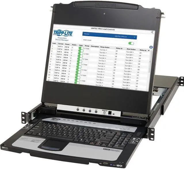Alt view image 13 of 19 - Tripp Lite B030-DP08-17DIP 8-Port DisplayPort KVM Switch Console B030DP0817DIP