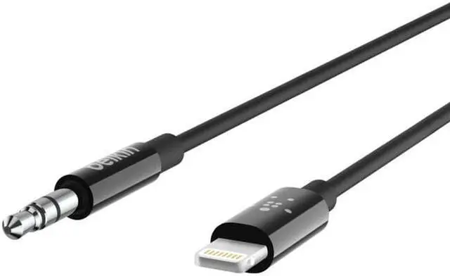 Alt view image 7 of 12 - belkin 3.5 mm audio cable with lightning connector  mfi made for iphone certified lightning to aux cable, 6 feet, black