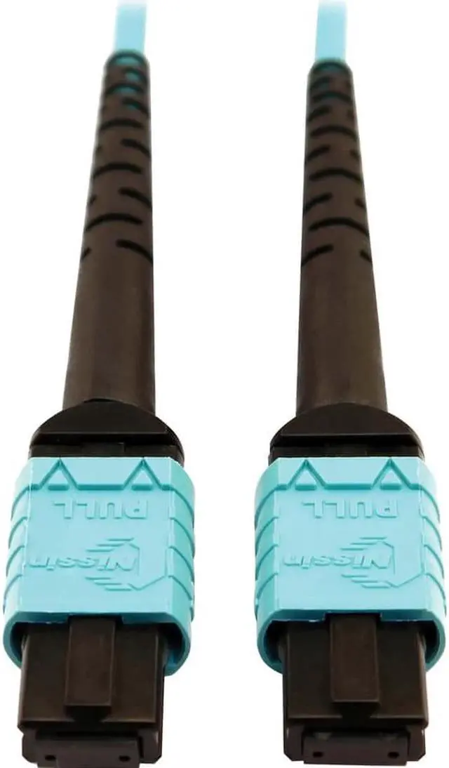 Alt view image 8 of 14 - Tripp Lite 10m 400G Multimode 50/125 OM4 Fiber Optic Cable, Aqua N846D10M24AAQ