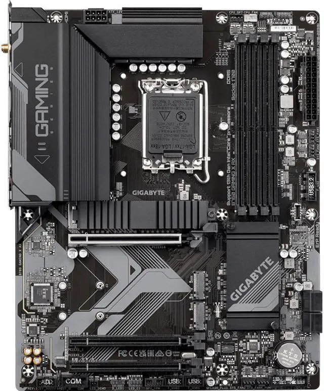 Alt view image 4 of 7 - GIGABYTE B760 GAMING X AX LGA 1700 Intel B760 ATX Motherboard with DDR5, M.2, PCIe 4.0, USB 3.2 Gen2X2 Type-C, AMD WiFi 6E, 2.5GbE LAN, Q-Flash Plus, PCIe EZ-Latch