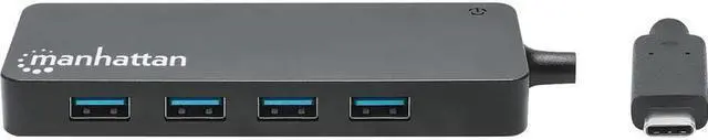 Alt view image 4 of 13 - Manhattan 7-Port USB 3.2 Gen 1 Type-C Hub - for Tablet/Notebook/Desktop PC/Keyboard/Mouse/Flash Drive - USB Type C - 7 x USB Type-A Ports - USB Type-A - 1 x USB Type-C Ports - USB Type-C - Black - Wir