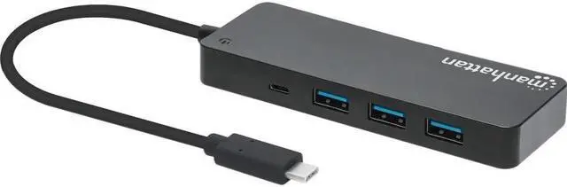Alt view image 5 of 13 - Manhattan 7-Port USB 3.2 Gen 1 Type-C Hub - for Tablet/Notebook/Desktop PC/Keyboard/Mouse/Flash Drive - USB Type C - 7 x USB Type-A Ports - USB Type-A - 1 x USB Type-C Ports - USB Type-C - Black - Wir