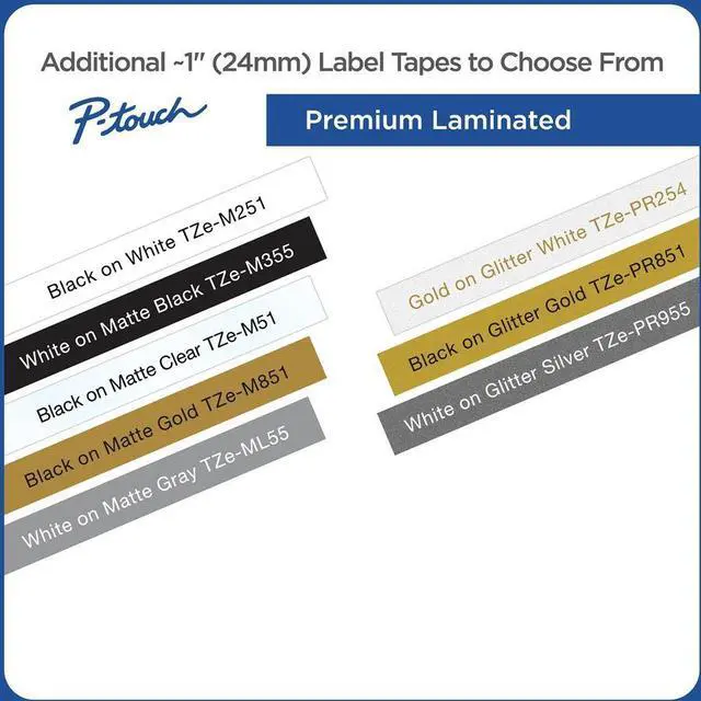 Alt view image 13 of 14 - 24MM BLACK TEXT ON BLUE LABEL TAPE