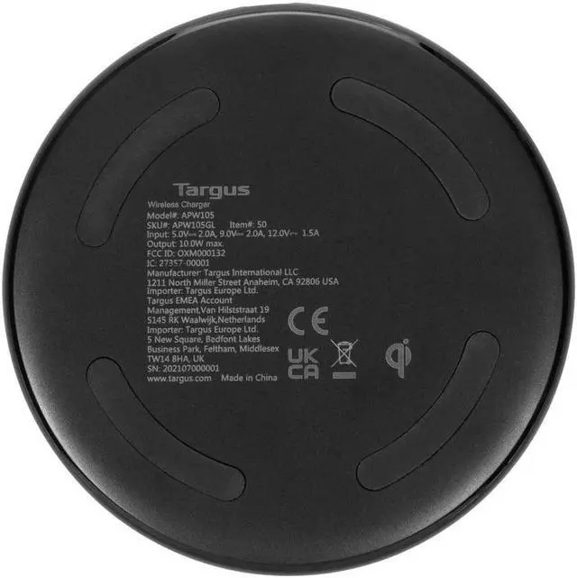 Alt view image 5 of 9 - Targus APW105GL Black Qi Wireless Charging Pad