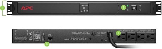 Alt view image 6 of 11 - APC by Schneider Electric Smart-UPS 500VA Rack-mountable UPS SC500RM1U