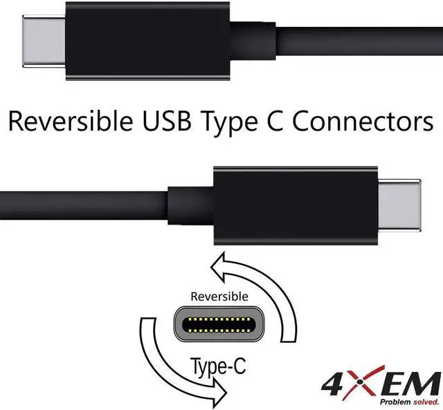 Alt view image 10 of 13 - 4Xem Usb-C To Usb-C Cable M/M Usb 3.1 Gen 2 10Gbps 6Ft Black