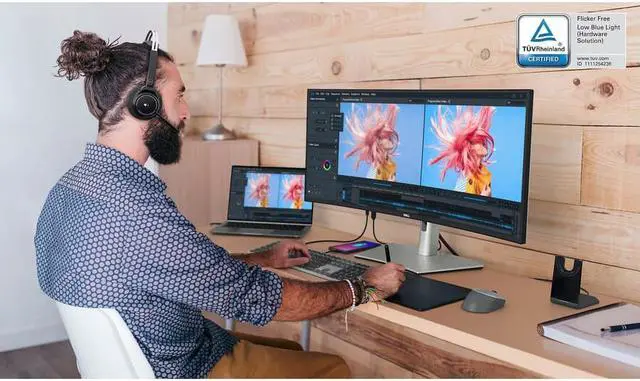 Alt view image 3 of 14 - Dell UltraSharp U3423WE 34.1" WQHD Curved Screen WLED LCD Monitor - 21:9 - 34" Class - In-plane Switching (IPS) Technology - 3440 x 1440 - 1.07 Billion Colors - 300 Nit - 5 ms - HDMI - Displ