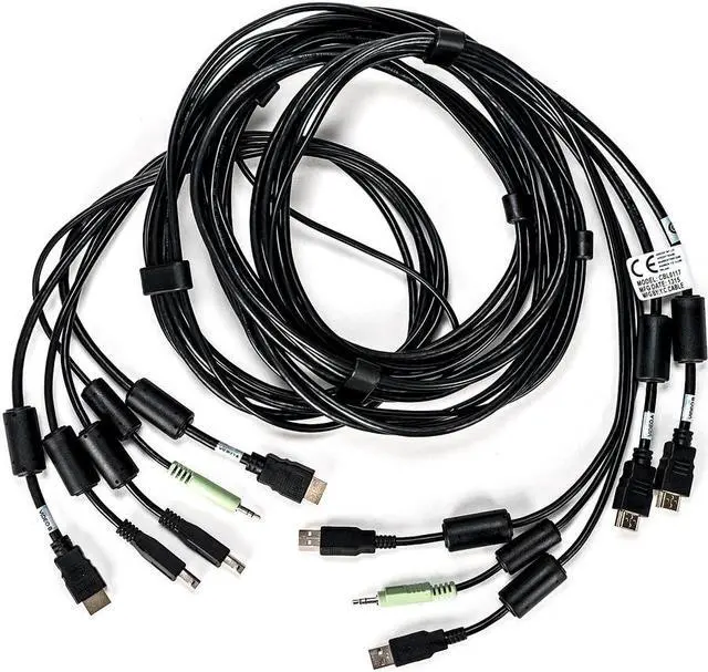 Alt view image 8 of 19 - Avocent 10 ft. USB keyboard, mouse & HDMI video cable with speakers & CAC - Used with SC845H-001 CBL0117
