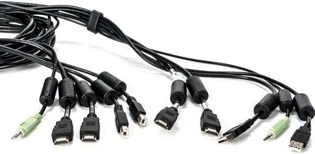 Alt view image 9 of 19 - Avocent 10 ft. USB keyboard, mouse & HDMI video cable with speakers & CAC - Used with SC845H-001 CBL0117