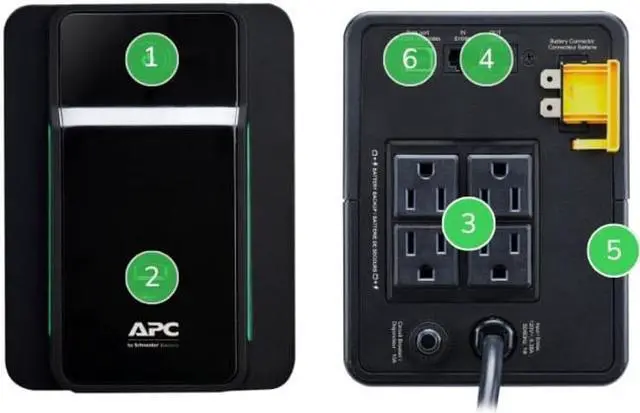 Alt view image 7 of 10 - APC BVK750M2 Back UPS, 750VA/410W, Tower, 120V, 4x NEMA 5-15R outlets, USB Type A + C Ports, User Replaceable Battery - Tower - 6 Hour Recharge - 120 V Input-120 V AC Output-4 x NEMA 5-15R Receptacles