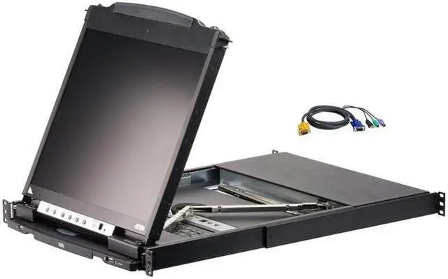 Alt view image 6 of 7 - Aten Cl5808nckit Dual Rail Rackmount Lcd - 8 Computer(s) -