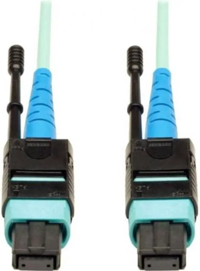 Alt view image 6 of 7 - Tripp Lite 2 Meter MTP / MPO Patch Cable, 24 Fiber, 100GbE Aqua OM3 Plenum