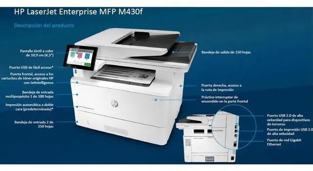 Alt view image 10 of 13 - HP LaserJet M430f Multifunction Monochrome Laser Printer 3PZ55A