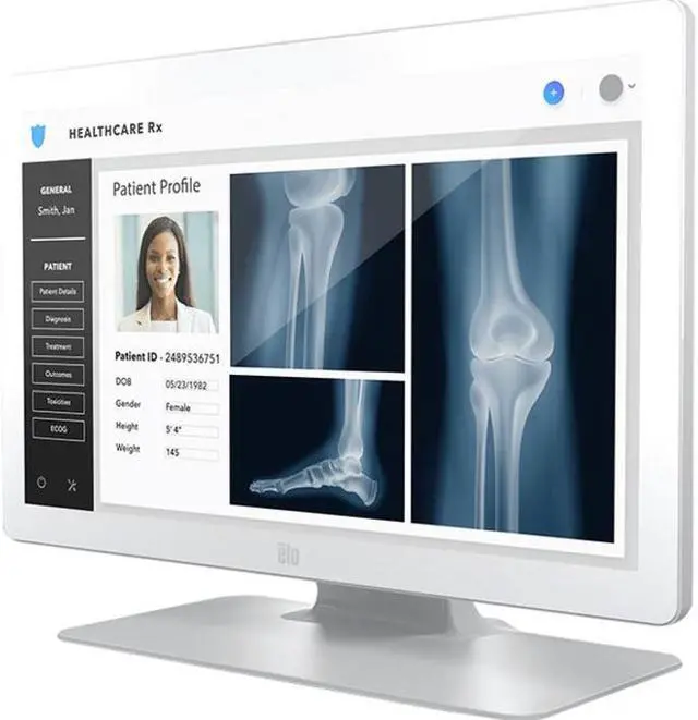 Alt view image 4 of 10 - Elo Touch Solutions 2203LM (E658992) White 21.5'' Diagonal USB, Serial (via VGA) PCAP (TouchPro Projected Capacitive) - 10 Touch Medical Grade Touchscreen Monitor 225 nits 1000:1 Built-in Speakers
