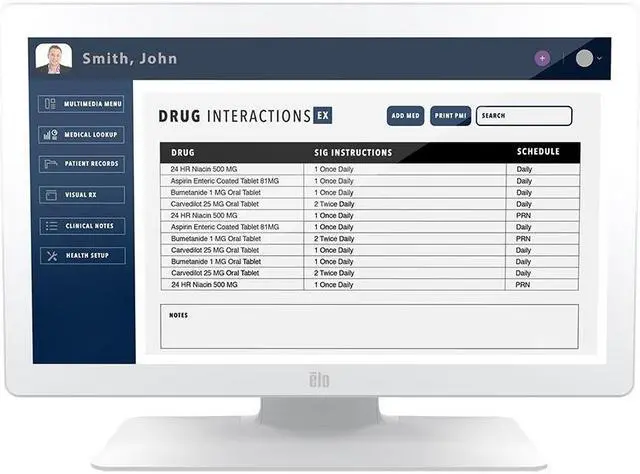 Alt view image 7 of 10 - Elo Touch Solutions 2203LM (E658992) White 21.5'' Diagonal USB, Serial (via VGA) PCAP (TouchPro Projected Capacitive) - 10 Touch Medical Grade Touchscreen Monitor 225 nits 1000:1 Built-in Speakers