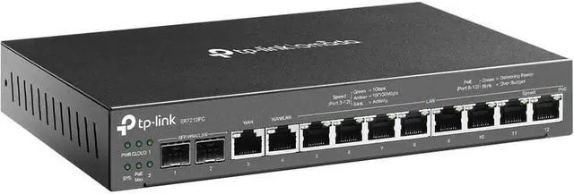 Alt view image 4 of 18 - TP-Link ER7212PC | Omada Router, PoE Switch & Controller 3-in-1 Gigabit VPN Router | Up to 4 WAN | 8 PoE+ LAN Port @ 110W | Fanless | Easy Installation | Load Balance