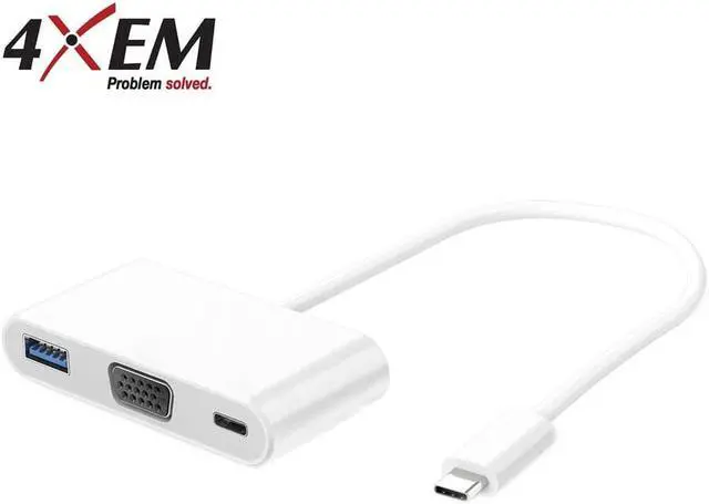 Alt view image 3 of 7 - USB C DOCK VGA USB 3.0 POWER DELIVERY 1080P PD 3-IN-1 ADAPTER