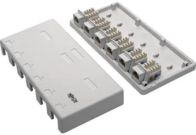 Alt view image 7 of 10 - Tripp Lite Cat6 Surface-Mount Box 6-Port Unshielded 110 Idc Punchdown Rj45