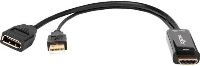 Alt view image 4 of 8 - Rocstor HDMI to DisplayPort 4K@30Hz Adapter M/F Black Y10A234B1