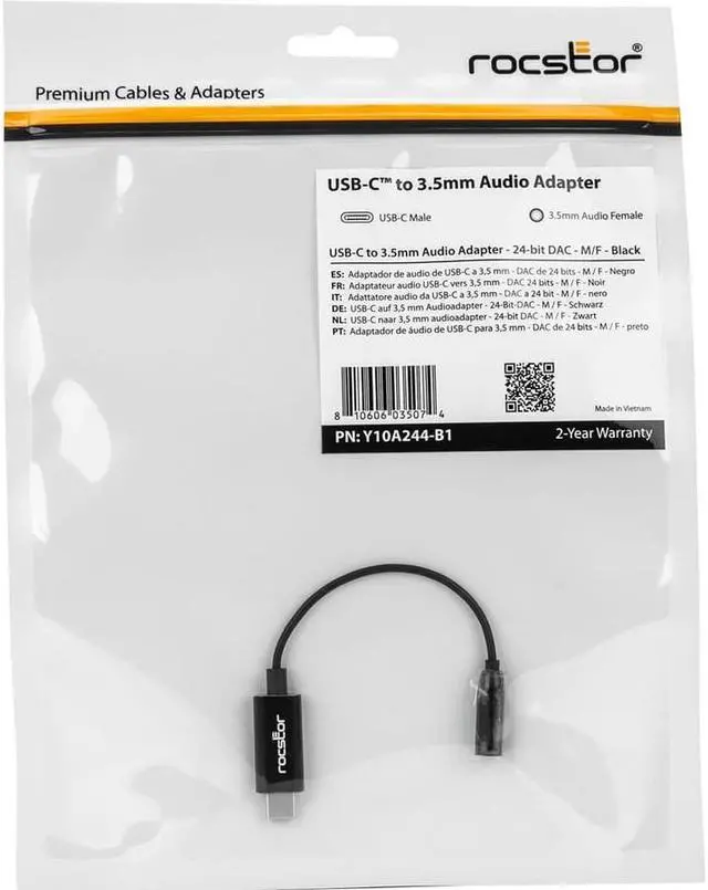 Alt view image 5 of 7 - Rocstor USB C to 3.5mm Audio Adapter