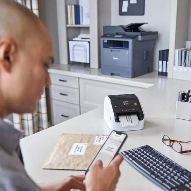 Alt view image 6 of 18 - Brother QL-1100C Desktop Direct Thermal Printer Monochrome Label Print USB