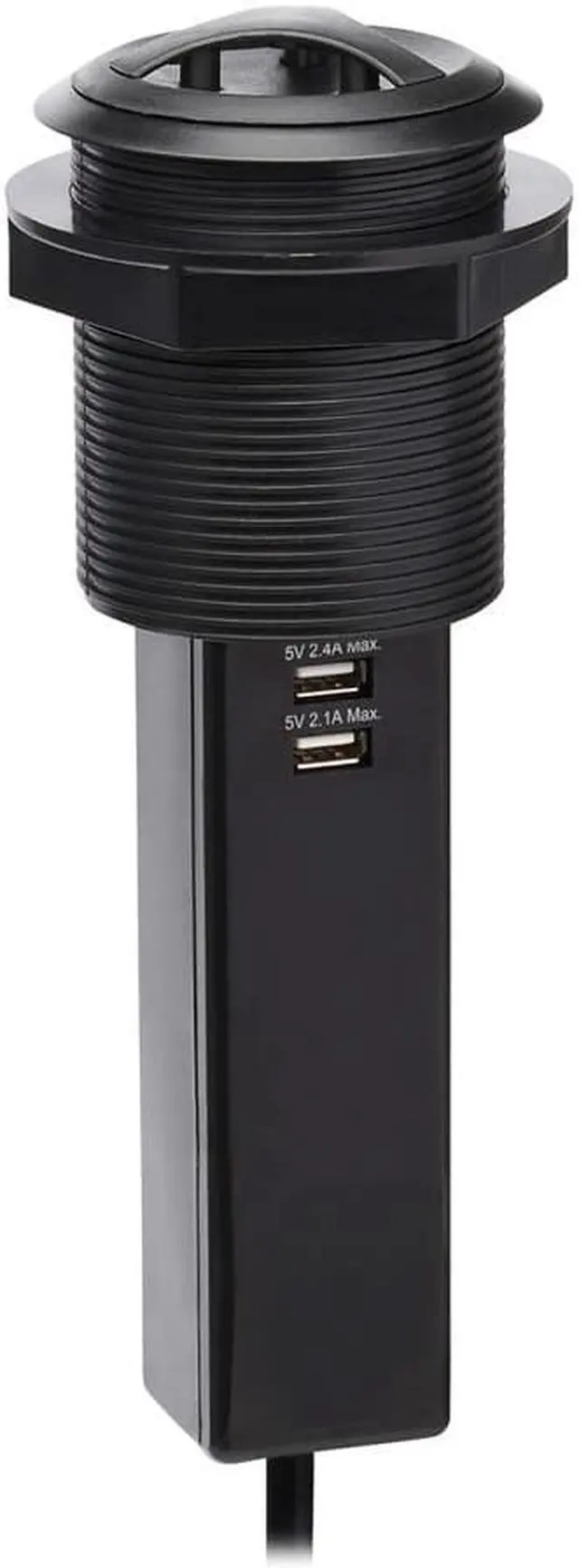 Alt view image 5 of 17 - Tripp Lite Power It! 2-Outlet Pop-Up Power and Charging Dock - 2x USB-A, 6 ft. Cord, Antimicrobial Protection, Black - NEMA 5-15P - 2 x NEMA 5-15R, 2 x USB Type A - 120 V AC Voltage - Desk Mountable -