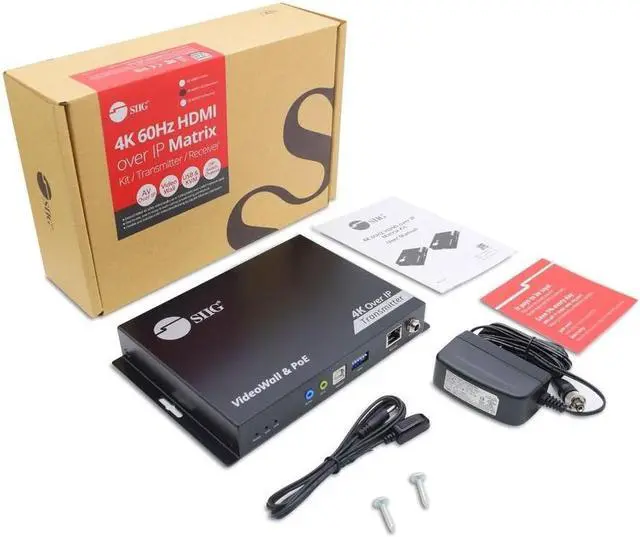 Alt view image 3 of 13 - SIIG 4K 60Hz 18Gbps HDMI over IP Matrix Transmitter 396ft CE-H27F11-S1 Brown Box