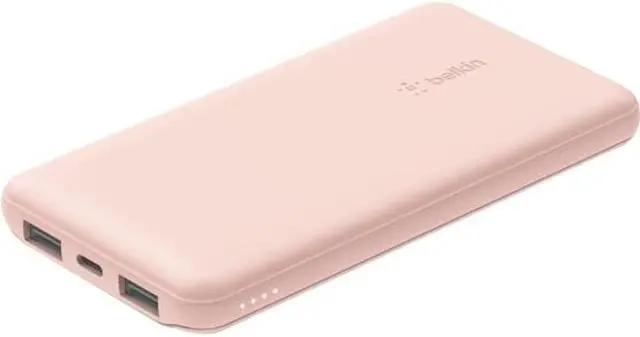 Alt view image 9 of 15 - Belkin BOOSTCHARGE 10000mAh USB-C Power Bank Rose Gold BPB011BTRG