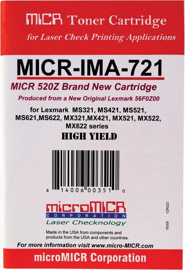 Alt view image 7 of 10 - microMICR MICR Toner Cartridge - Alternative for Lexmark - Black