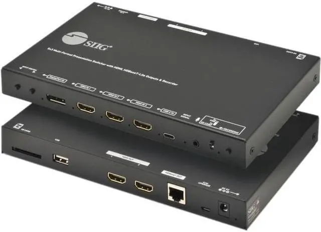 Alt view image 5 of 11 - SIIG 5x3 Multi-Format 4K 60Hz Presentation Switcher and Recorder CE-H26S11-S1 Brown Box