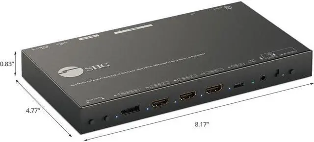 Alt view image 10 of 11 - SIIG 5x3 Multi-Format 4K 60Hz Presentation Switcher and Recorder CE-H26S11-S1 Brown Box