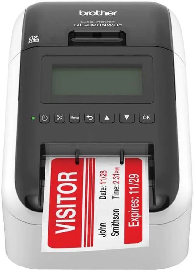 Alt view image 3 of 9 - Brother QL-820NWBC Desktop Direct Thermal Printer Two-color Label Print