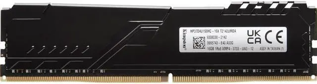 Alt view image 4 of 4 - HyperX Fury 16GB DDR4 SDRAM Memory Module - 16 GB - non-RGB - DDR4-3733/PC4-29800 DDR4 SDRAM - 3733 MHz Single-rank Memory - CL21 - 1.35 V - Unbuffered - 288-pin - UDIMM - Lifetime Warranty