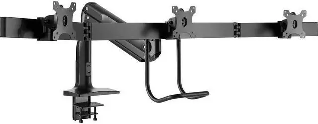 Alt view image 9 of 17 - Tripp Lite Safe-IT DMPDT1732AM Desk Mount for Monitor, HDTV, Flat Panel Display, Curved Screen Display, Smartphone, Interactive Display - Black - Adjustable Height - 3 Display(s) Supported - 17"